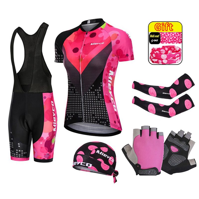 Cycling Gear Ladies - ชุดจักรยานเสือภูเขาสําหรับผู้หญิง, ชุดทีมจักรยาน, เสื้อผ้าเสื้อเจอร์ซีย์นักปั่น MTB, ชุดแผ่นเจล 3D,