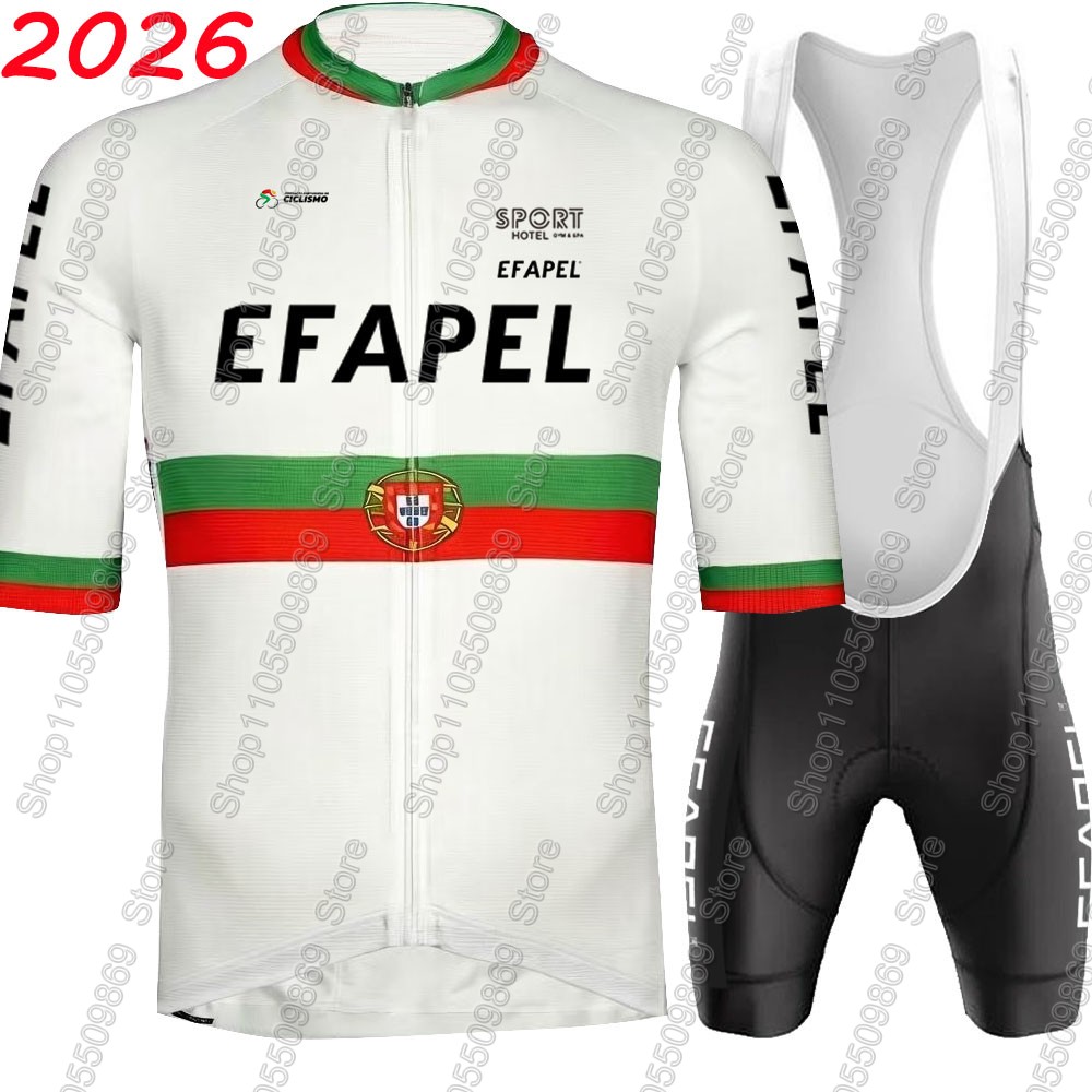 Cycling Gear Outfit - โปรตุเกส 2026 ชุดเสื้อเจอร์ซีย์ปั่นจักรยานทีม Efapel ชุดเสื้อผ้าปั่นจักรยานฤดูร้อน ชุดเสื้อจักรยานเสือหมอบ