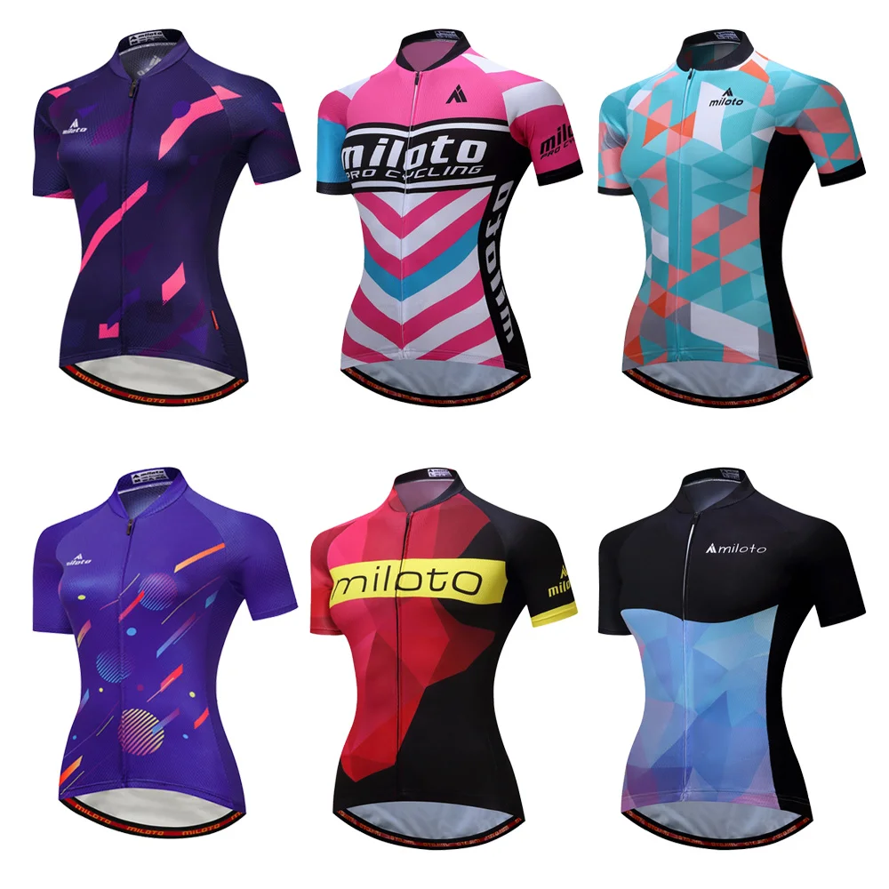 Cycling Gear Ladies - MILOTO 2025 แฟชั่นผู้หญิงแขนสั้น,ฤดูร้อนกีฬากลางแจ้ง Anti-UV,MTB ขี่จักรยานเสื้อผ้าสําหรับจักรยานวิ่ง Breathable