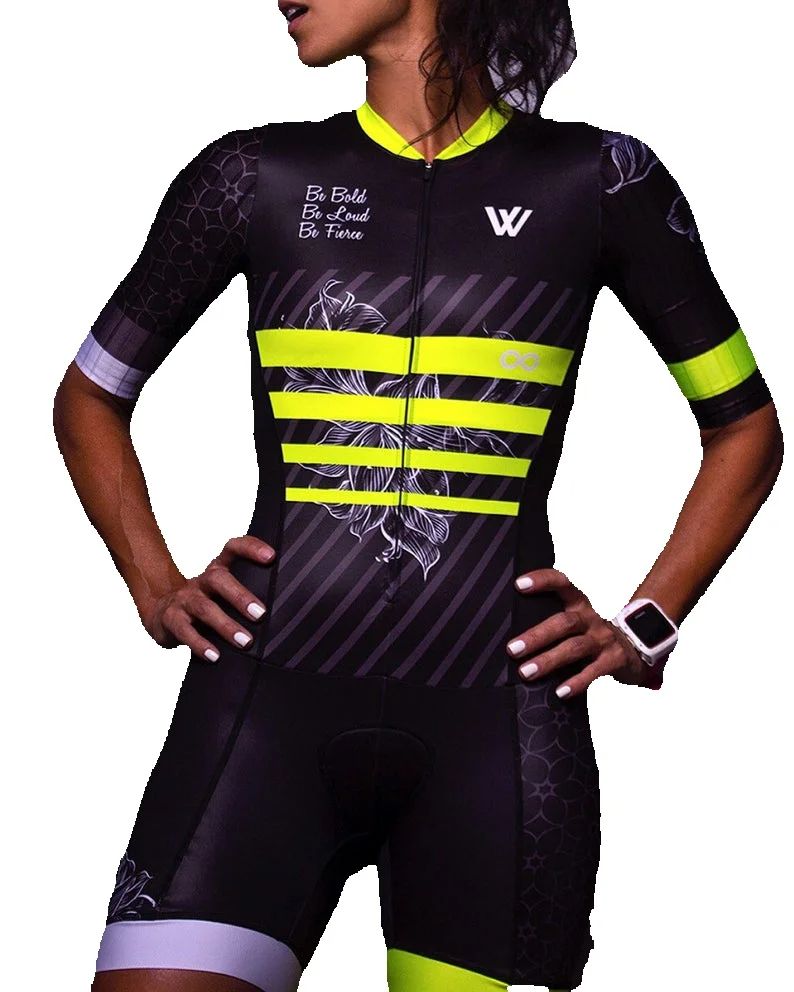 Triathlon Cycling Kit - ผู้หญิงชุดไตรกีฬาเสื้อผ้าขี่จักรยาน Skinsuits Body ชุดสีชมพู Roupa De