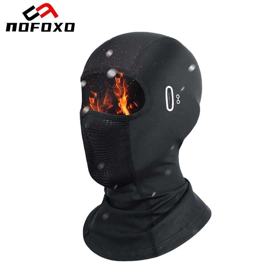 Cycling Gear In Winter - หน้ากากกันลมสำหรับขี่มอเตอร์ไซค์ในฤดูหนาว NOFOXO หมวกคลุมศีรษะสำหรับปั่นจักรยาน ป้องกันลม หมวกกันหนาวสำหรับขี่มอเตอร์ไซค์ อุปกรณ์กีฬา