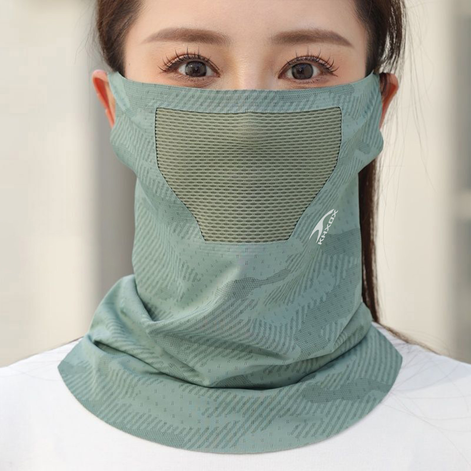 Cycling Gear Ladies - หน้ากากปิดหน้าสำหรับปั่นจักรยานกลางแจ้ง ระบายอากาศได้ดี ป้องกันแสงแดด ปิดคอ น้ำหนักเบา อุปกรณ์กีฬาสำหรับผู้หญิง