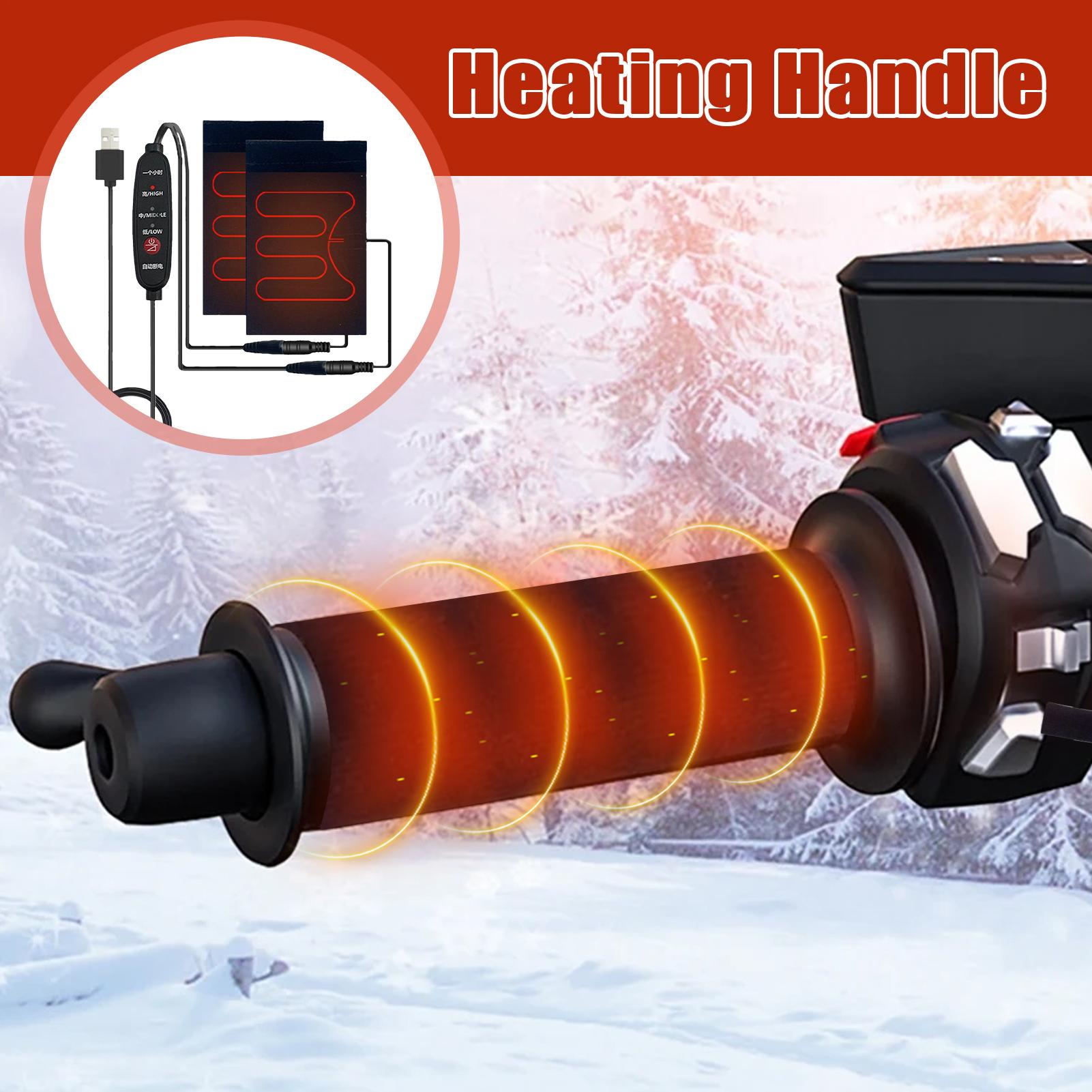 Cycling Gear In Winter - ปลอกแฮนด์มอเตอร์ไซค์แบบมีระบบทำความร้อน 5V พร้อมการตั้งค่าอุณหภูมิได้ 3 ระดับ อุปกรณ์กันหนาวสำหรับการขี่จักรยานในฤดูหนาว