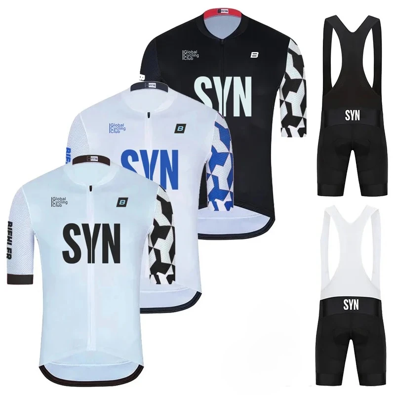 Cycling Gear Outfit - ชุดเสื้อเจอร์ซีย์แขนสั้นสำหรับปั่นจักรยานฤดูร้อนปี 2025 SYN ระบายอากาศได้ดี เหมาะสำหรับปั่นจักรยานเสือหมอบและเสือภูเขา ชุดสำหรับผู้ชาย