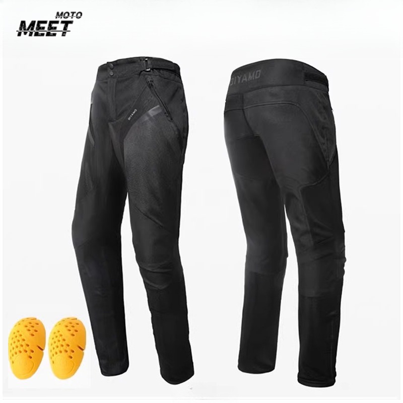 Cycling Gear Pants - กางเกงมอเตอร์ไซค์ผู้ชายระบายอากาศได้ดี ได้รับมาตรฐาน CE พร้อมอุปกรณ์ป้องกัน ชุดขี่มอเตอร์ไซค์สะท้อนแสง