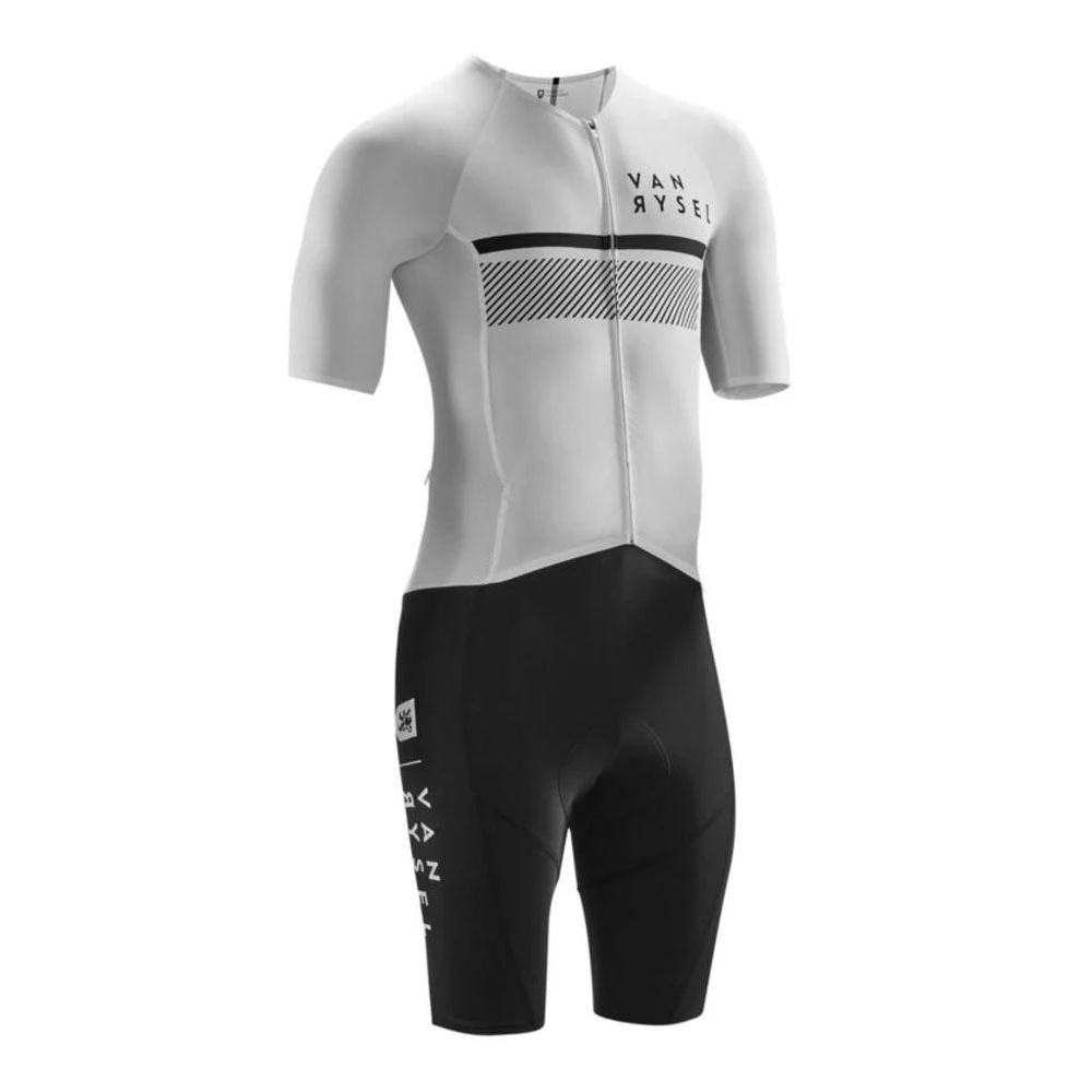 ชุดไตรแอธลีตแบบชิ้นเดียวสีขาว/ - Triathlon Cycling Kit บทวิจารณ์และราคา